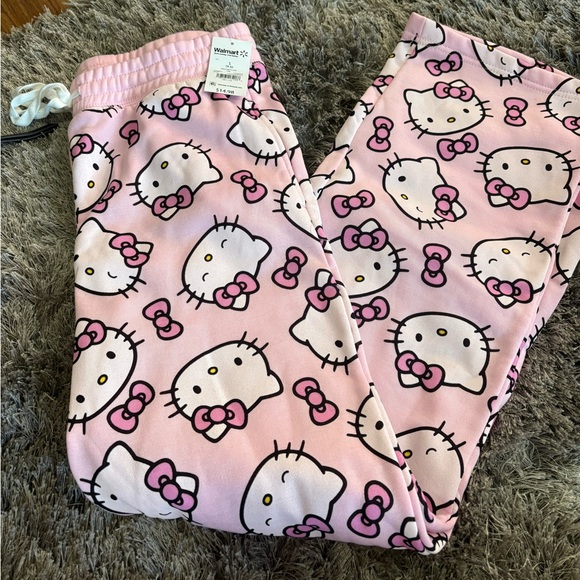 Hello Kitty Pants - Hello Kitty Pink and White Pants 🩷